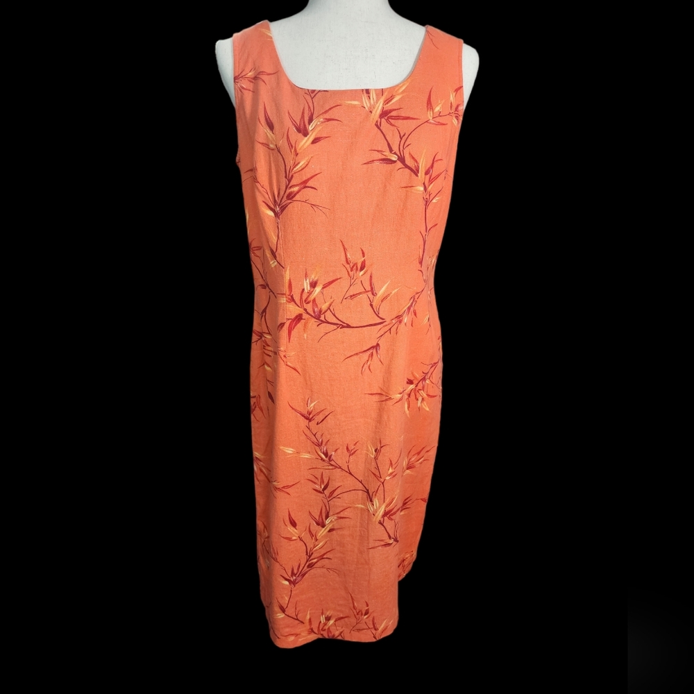 Montée Collection Orange Tropical Sleeveless Midi Dress